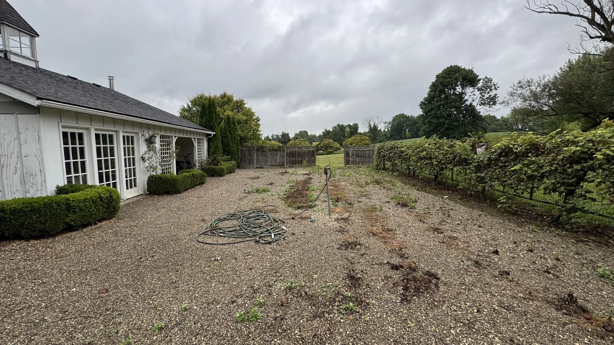 Before — the gravel courtyard as it stands today